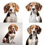 Élethű Beagle kutyás falmatrica | 8 + 12 db-os szett | 80 cm x 80 cm fotó