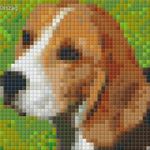 Pixel szett 1 normál alaplappal, színekkel, kutya, beagle (801312) fotó