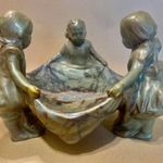 Antik körpecsétes Zsolnay eozinmázas figurális asztalközép ritkaság... fotó