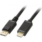 LINDY Kijelző csatlakozó / HDMI Csatlakozókábel [1x DisplayPort dugó - 1x HDMI dugó] 0.50 m Fekete fotó