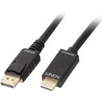 LINDY Kijelző csatlakozó / HDMI Csatlakozókábel [1x DisplayPort dugó - 1x HDMI dugó] 5.00 m Fekete fotó