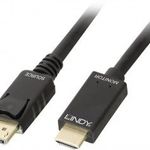 LINDY Kijelző csatlakozó / HDMI Csatlakozókábel [1x DisplayPort dugó - 1x HDMI dugó] 1.00 m Fekete fotó
