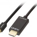 LINDY Kijelző csatlakozó / HDMI Csatlakozókábel [1x Mini DisplayPort dugó - 1x HDMI dugó] 1.00 m ... fotó