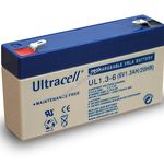 Ultracell ólom akku 6V 1, 3Ah UL1.3-6 csatlakozó: F1 fotó