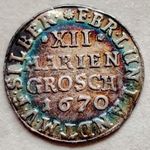 Ezüst pénz érme Németország Brunswick-Lüneburg John Frederick XII Mariengroschen 1670 R! 1 FORINTRÓL fotó