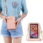 Női kis táska, mobil táska, púder rózsaszín fotó