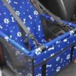 Összecsukható biztonsági kutyaülés autóba, kisállat hordozó, kék mintás - Nunbell fotó