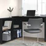 Fekete szerelt fa sarok íróasztal - vidaXL fotó