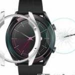 HUAWEI Watch GT Elegant 42mm, HAT PRINCE okosóra üvegfólia + Ezüst szilikontok - ENKAY fotó