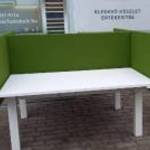 Zöld színű asztali paraván, oldalsó elem - használt irodabútor fotó
