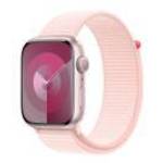 Apple Watch Series 9 GPS 45 mm rózsaszín alumíniumtok - világos rózsaszín sportpánt fotó