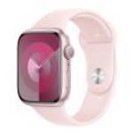 Apple Watch Series 9 GPS 45 mm rózsaszín alumíniumtok - világos rózsaszín sportszíj - S/M fotó