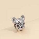 Francia bulldog fej charm karkötőre, ezüst színű fotó