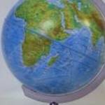 Földgömb, 25 cm - hegy-vízrajzi - Belma fotó
