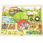 Gyermek fa puzzle Viga Farm 48 db fotó