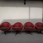 Retro bútor műbőr kárpitozott forgó kagyló fotel szék 4 darab 4962 fotó