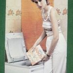 Kártyanaptár, Délker élelmiszer vállalat, Spee mosópor, Hajdú mosógép, női modell, 1984, , É, fotó
