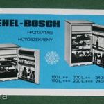 Kártyanaptár, LEHEL, BOSCH hűtőszekrény, Vasvill vállalat, 1978, , M, fotó