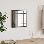 Fekete négyzet alakú vas fali tükör 30 x 30 cm fotó