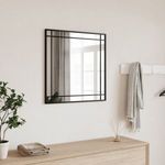 Fekete négyzet alakú vas fali tükör 60 x 60 cm fotó