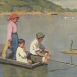 Áldor János László : Gyerekek csónakban 1924 fotó