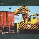 Kártyanaptár, MÁV vasút , szállítás, konténer rakodó , teherautó , 1981, , C, fotó