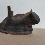 Antik muzeális konyhai eszköz cukrász eszköz bárány cserép öntő forma öntőforma 19. sz. eleje 4986 fotó