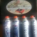 Hordozható Kemping gázfőző KOFFERBEN + 4 palack fotó