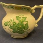 Antik, 1945-ös Ó-Herendi porcelán tej kanna / Kávés vagy teáskészlet tartozéka - zöld Apponyi minta fotó