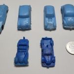 Régi retro magyar trafikos apró kisautók 6 db , Kék színű darabok RITKA ! fotó