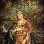 Antik festmény Palermói Szent Rozália. Olaj, vászon . Méret6e: 94x81 cm. fotó