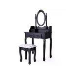 Tükrös fésülködő asztal székkel fekete színben HOP1000943-2 fotó