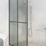 vidaXL sötét edzett üveg zuhanyfal küszöb nélküli zuhanyhoz 100x195cm fotó