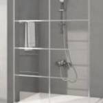 vidaXL ezüstszínű átlátszó ESG üveg zuhanyfal 140x195 cm fotó