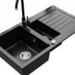 NEXT2 másfél medencés mosogató szett 2 féle választható csapteleppel (Beta, Steel) automata szűrőkos fotó