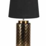 Asztali lámpa arany-fekete, textilbevonatú búrával - Clayre & Eef fotó