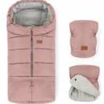 Petite and Mars Téli szett Jibot 3in1 bundazsák és kézmelegítő kesztyű babakocsira Jasie Dusty Pink fotó