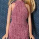 Barbie ruha: kötött mini ruha - mályva-rózsaszín - új fotó