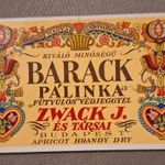 Italcímke, Alkoholos címke gyűjtemény (67) Barackpálinka, Zwack J. és tsai. (1910-1930) fotó