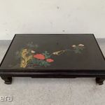 Antik kínai bútor virág motívumos festett fekete lakk szekrény hez való alacsony asztal 4190 fotó