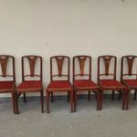 Antik art deco formatervezett keményfa szék 6 darab talán Serrurier Bovy bútor 6890 fotó