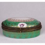 S181 Régi antik porcelán szelence gyűrűtartó fotó
