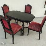 antik ónémet asztal és 4 kárpitozott szék garnitura fotó