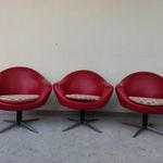 Retro fotel bútor műbőr kárpitozott forgó kagyló fotel szék 3 darab 5472 fotó
