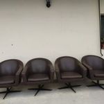 Retro bútor műbőr kárpitozott forgós fotel szék 4 darab 4946 fotó
