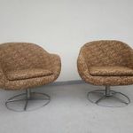 Retro bútor kárpitozott forgós kagyló fotel szék 2 darab 4958 fotó