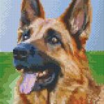 Pixel szett 4 normál alaplappal, színekkel, kutya, németjuhász (804428) fotó