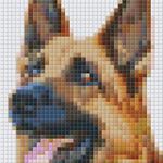 Pixel szett 1 normál alaplappal, színekkel, kutya, németjuhász (801313) fotó