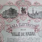 Orosz (Ville de Kazán, Kazány város) Gáz és Elektromos Művek részvény, Brüsszel, 1896, gyönyörű fotó