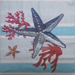 Tenger, koráll, tengeri csillag, kagyló, csiga, dekor szalvéta fotó